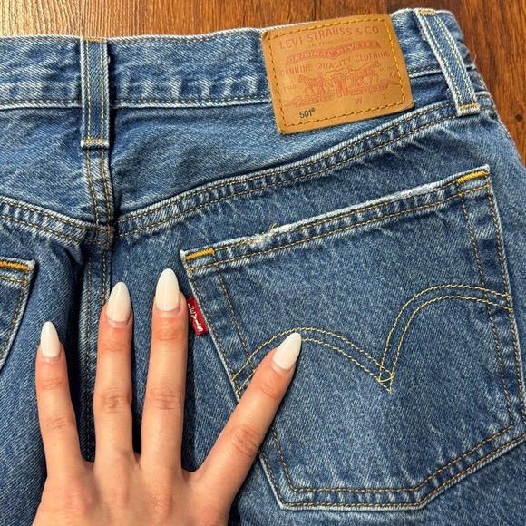 Levi’s 501® Premium Button Fly Jeans W27 L30 Distressed Straight Leg - Picture 3 of 7